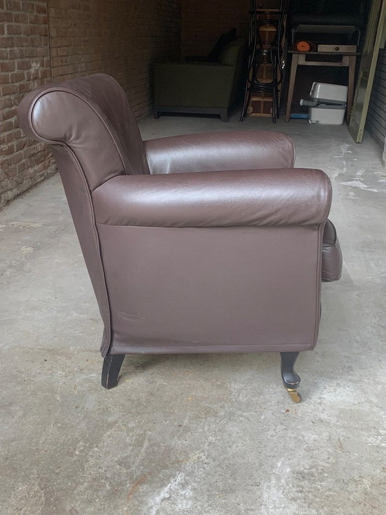 Minotti Sessel mit braunem Leder abnehmbarem Bezug – Leather, Metal (photo 4 of 7)