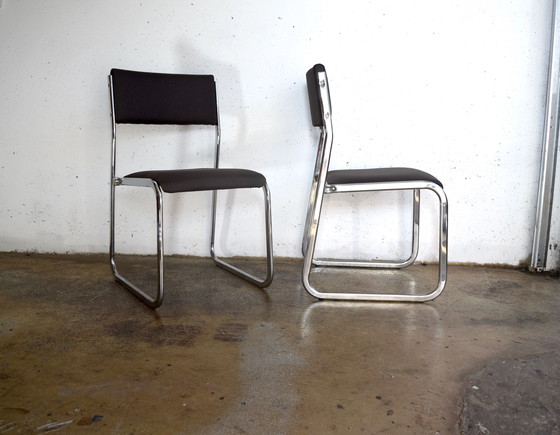 Image 1 of 2x Space Age Chrome Chairs Chrome chairs 70s vintage chair