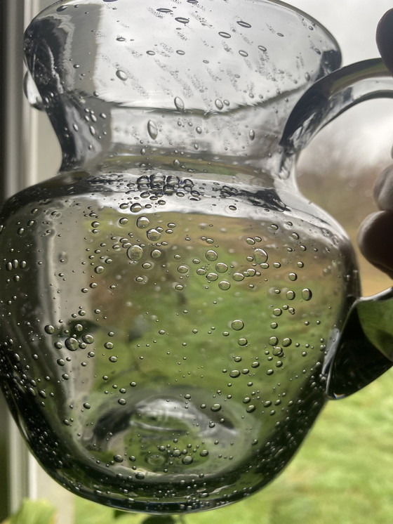 Image 1 of Jarra/jarra de vidrio hecha a mano con burbujas