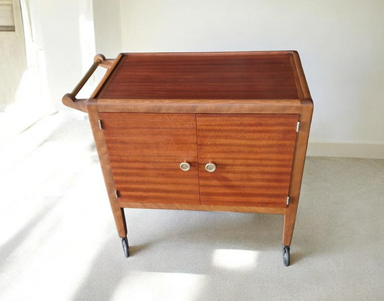 Image 1 of Desserte roulante Art Déco à plateau amovible – Ateliers Gauthier-Poinsignon Nancy, circa 1930