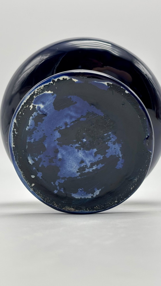 Thulin Earthenware - Cobalt Blue Art Deco Vase Nr.1532 – Faïenceries de Thulin, Ceramic (photo 13 of 13)