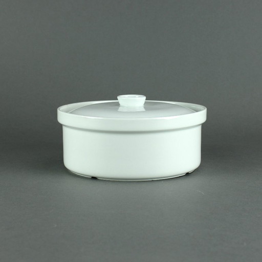 Kaj Franck (1911-1989) - Arabia - Finlandia - Modelo Kilta - Fuente baja blanca con tapa - Década de 1960