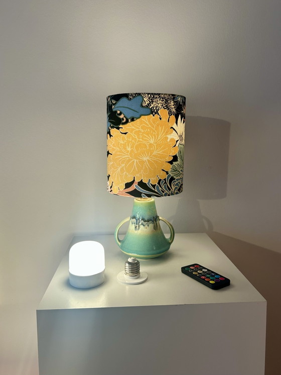 Image 1 of Japanese vase lamp with ethereal shade - Japandi style