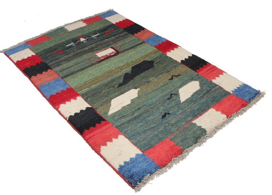 Image 1 of Original Perserteppich Gabbeh Ghashghai Orientteppich 154 cm x 110 cm Alt Natur