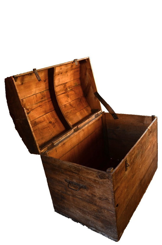 Grand coffre rustique en bois massif, 99x63x81cm – Armoires de rangement, Metal, Wood (photo 11 of 11)