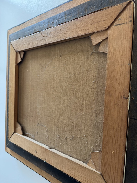 Image 1 of Still life painting, oil on antique canvas