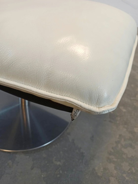 Topform leather ottoman footstool – Metal (photo 14 of 15)