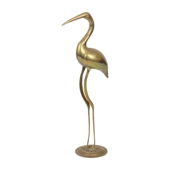 Large Brass Crane Bird XL Hollywood Regency Design 61cm – Decorative Objects (photo 2 of 15)