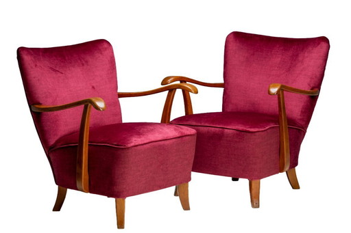 Coppia di poltrone Art Déco, anni '30, Cecoslovacchia