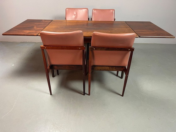 Elegante Tavolo da Pranzo Allungabile in Palissandro Design Mid-Century. Scandinavia, anni '60., Set da pranzo (foto 7 di 15)