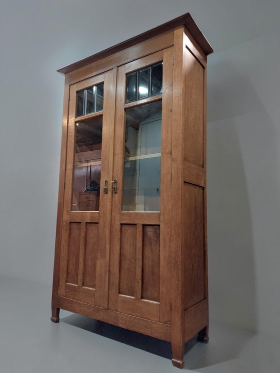 Armario antiguo, librería escolar de Ámsterdam, estilo Art Déco. – Wood, Glass (photo 9 of 11)