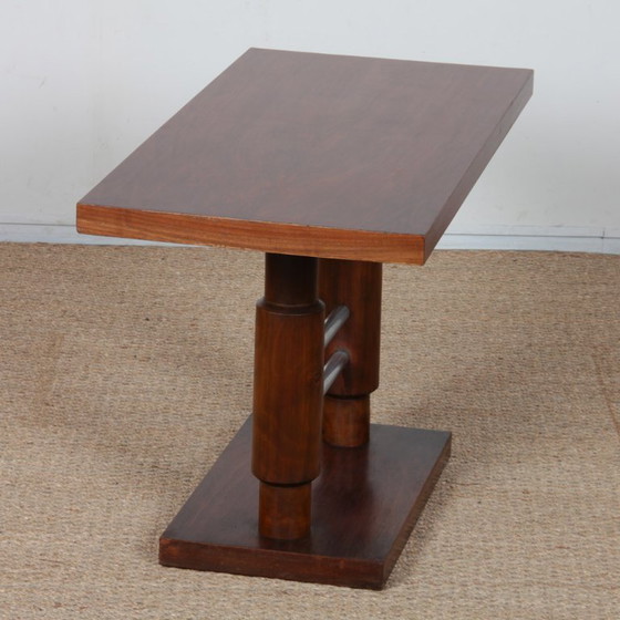 Image 1 of Modernist coffee table in wood and chromed metal, 1930