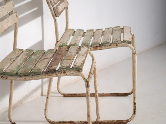 Antique white garden chairs (c.1920). Set of 2 pieces #35 – Iron (photo 19 of 40)