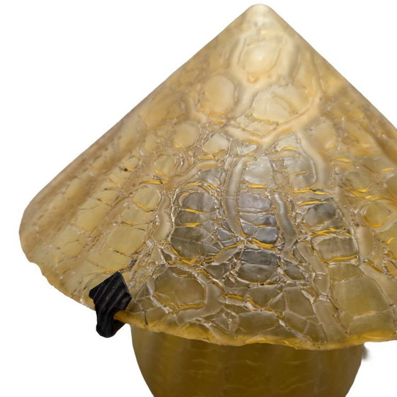 Image 1 of Frans Art Deco glazen paddestoel tafellamp, jaren 20/30