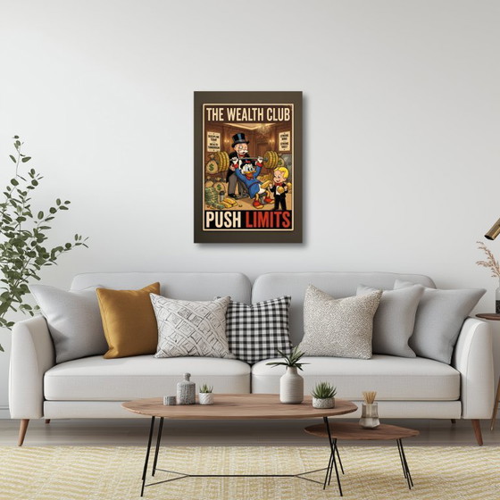 The Wealth Club Cartoon Art Print, Paper, Multi Color, Modern (photo 3 of 5)