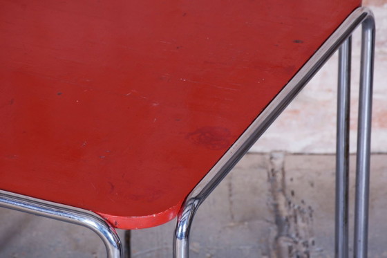 Restored Art Deco Dining Table, by Thonet, Chrome, Steel, Germany, 1930s – Wood (photo 3 of 9)