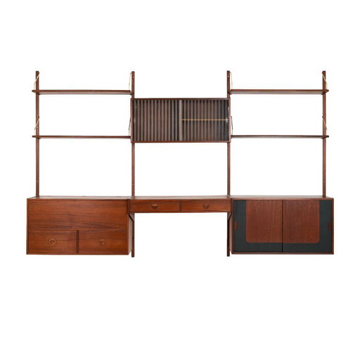 Teak modular shelving unit, Danish design, 1960s, manufactured by Hansen & Guldborg