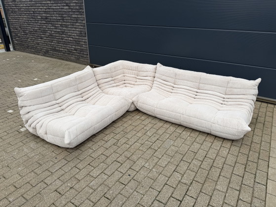 Image 1 of Ligne Roset Togo 3zit, 2zit en hoek in Beige Ribcord (Velours côtelé) 10/10 staat!!
