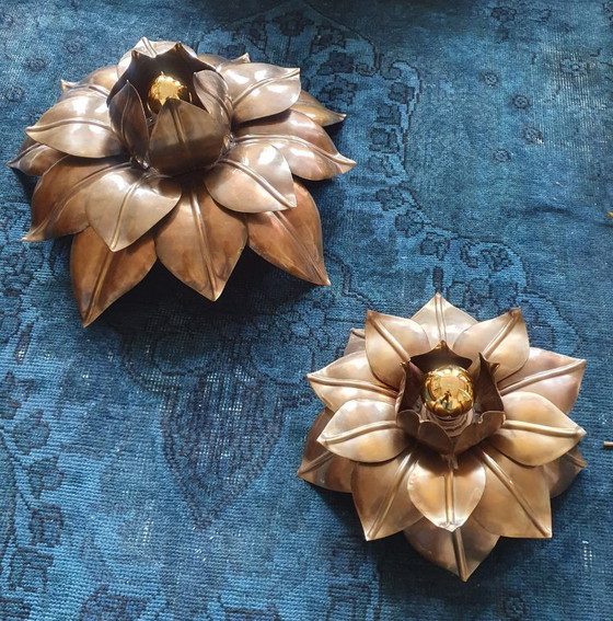 Image 1 of Juego XL de apliques florales de pared/techo - Banci Firenze - Mid-Century - Hollywood Regency