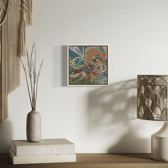 Image 1 of Anatra, acrilico su cartone telato, 20x20 cm, Sandra Kolondam
