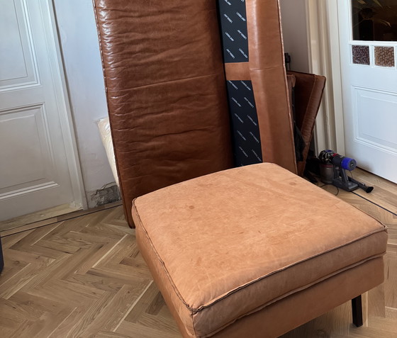 Image 1 of Magnifique canapé robuste en cuir cognac 3-4 places