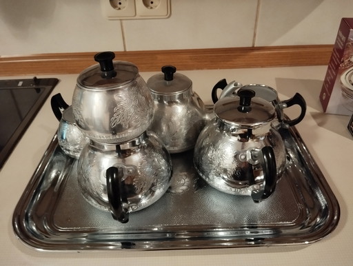 Russisches Vintage Tee-Kaffee-Service-Set Made in UdSSR in den 1970er Jahren