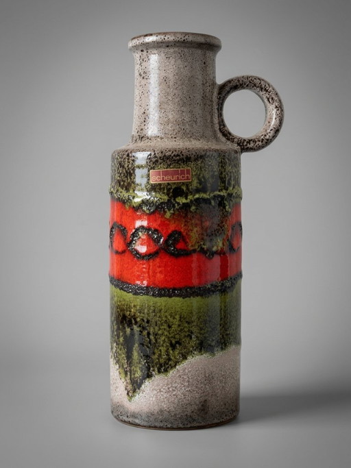 Jarrón con asa Scheurich 401-28 – Fat Lava – 28 cm – Scheurich W-Germany, vazen, Ceramic