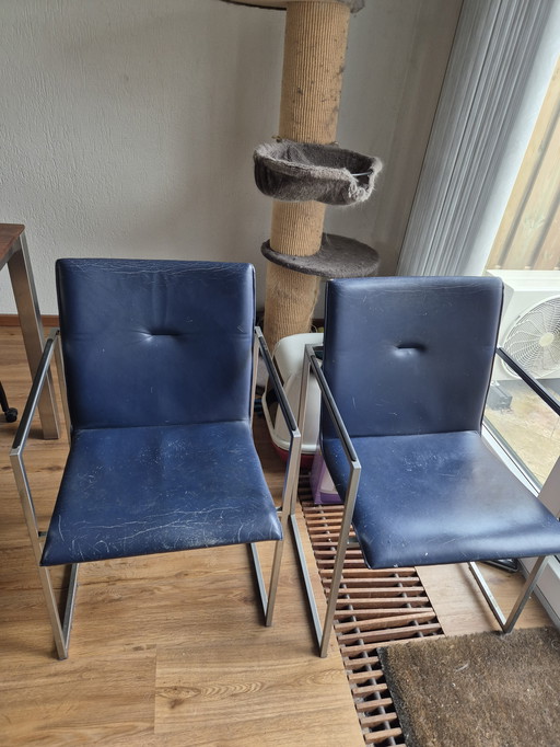6 Arco Design Leather Chairs