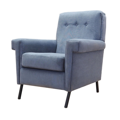 Poltrona blu, design italiano, anni '70, produzione: Italia