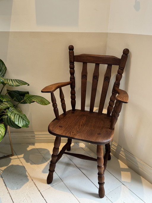 Farmhouse oak wooden chair 
