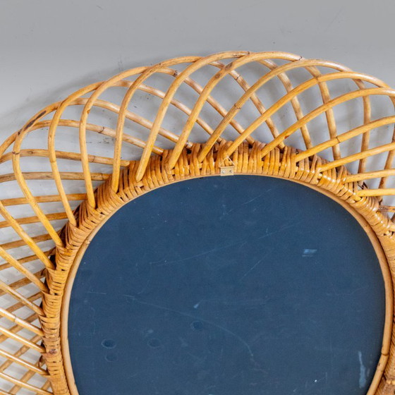 Image 1 of 1x Specchio in bambù Sunburst Mid-Century Modern, Franco Albini, Italia anni '60