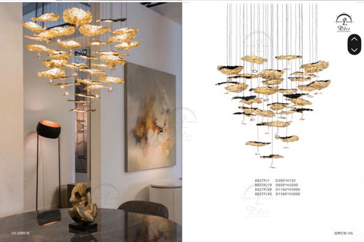 Lámpara colgante de diseño goud – LED – Ø60 x H280 cm – Modelo 8827P/13