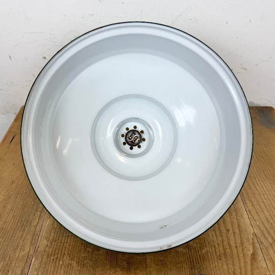 Image 1 of Lampada a sospensione industriale in smalto verde britannico, anni '60