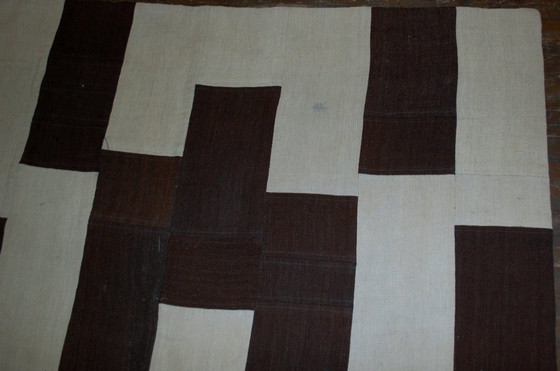Image 1 of Kilim turco vintage fatto a mano con tecnica patchwork, 161 cm x 212 cm, anni '70 - 1B532