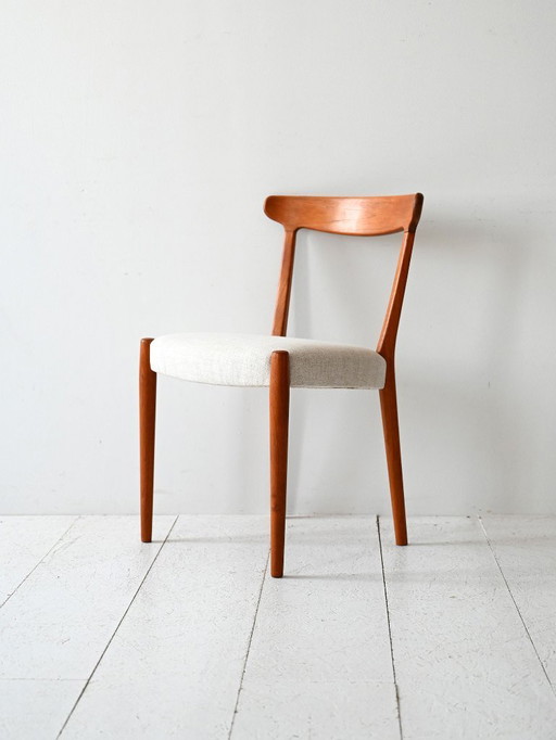1960s Vintage Scandinavian Teak Chair with Curved Back