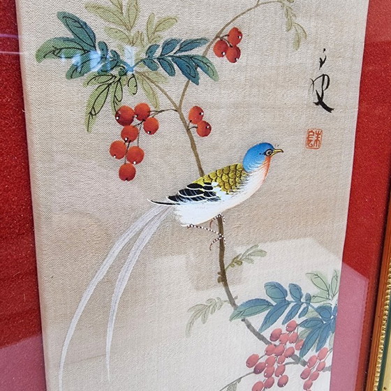 Image 1 of Vintage Chinese painting on silk
