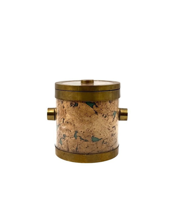 Image 1 of Hollywood regency golden Ice Bucket, France ca. 1970s