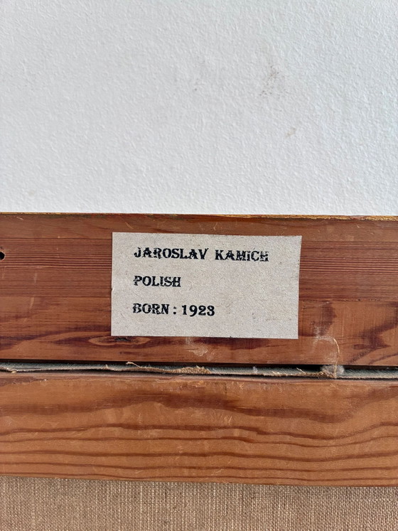 Image 1 of Peinture à l'huile originale vintage représentant un cheval, grande œuvre murale équestre signée