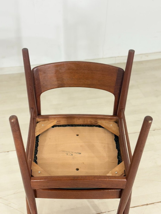 Image 1 of 2x Henning Kjarnulf chairs / teak dining chairs / vintage kitchen chairs