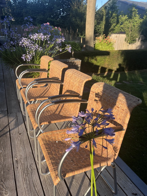 4 x gispen diagonal chair with armrests