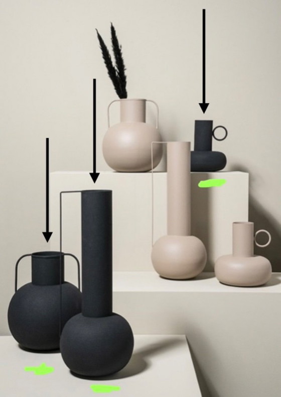 Image 1 of BLACK ROMAN VASES - Set of 5 ♥️ NEW