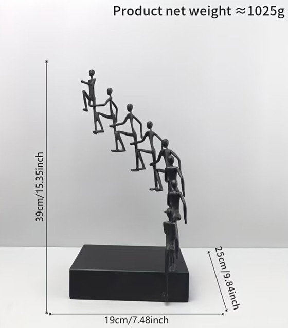 Nieuwe ijzeren sculptuur "Mannen die escaleren" 39 cm – Beeldhouwkunst, Iron (photo 6 of 6)