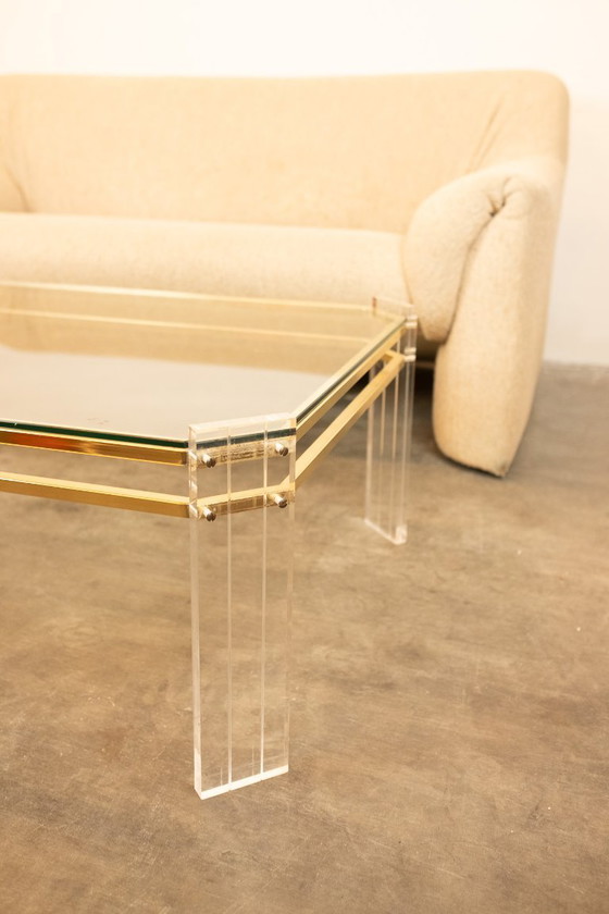 Image 1 of Vintage rectangular glass coffee table