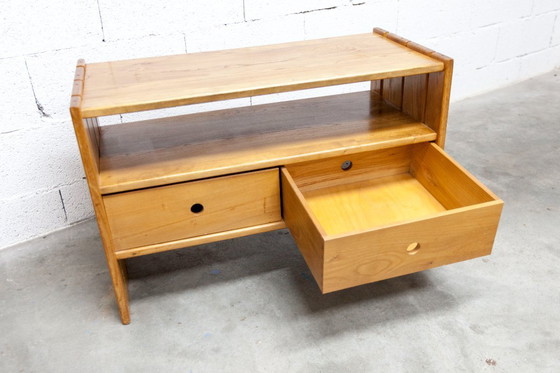 Image 1 of Mobile basso della Maison Regain, olmo massello, circa 1960, con cassetto