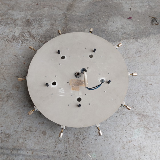 Image 1 of Vintage Kaiser Leuchten ijsglas plafondlamp 