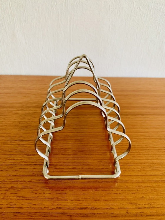 Image 1 of Porta toast Art Déco, placcato argento, per 6 fette, anni '30