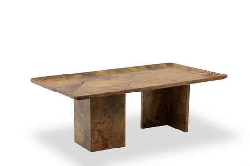 Mesa de centro rectangular de mármol Sarrancolin. Obra contemporánea.