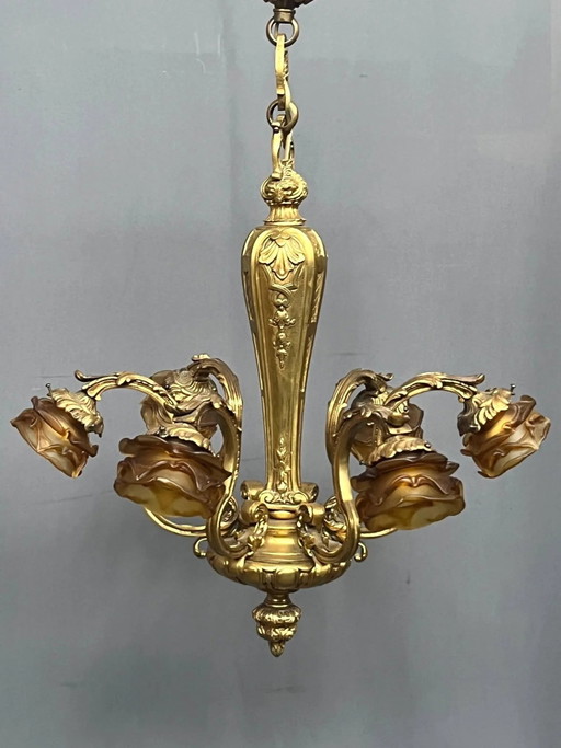 Massief bronzen kroonluchter "Mazarin". (photo 2 of 7)