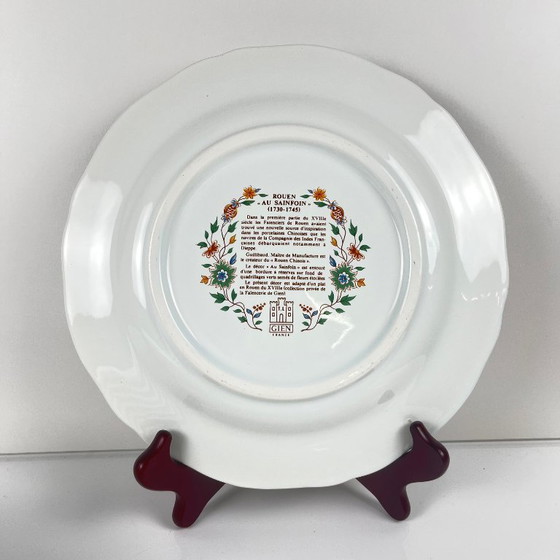 Image 1 of Set aus 8 Gien-Speisetellern, Dekor Rouen Esparsette, 1990