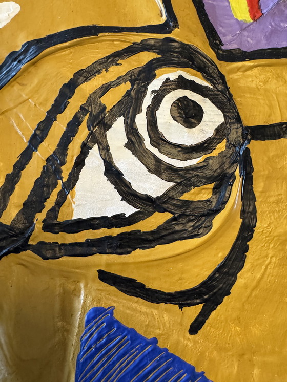 Image 1 of Harold Scheffer “ Red Reggae 1 “   70x70 cm. 